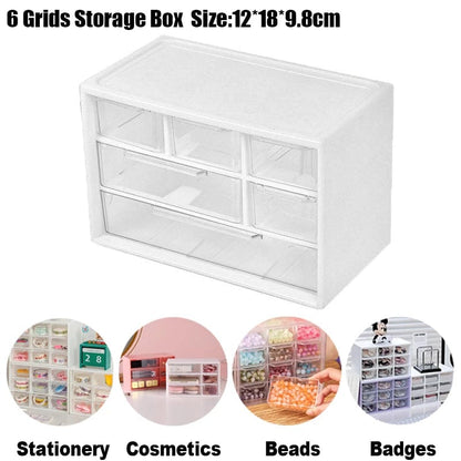 9 Grid Desktop Storage Box Jewelry Cosmetic Organizer with Drawer