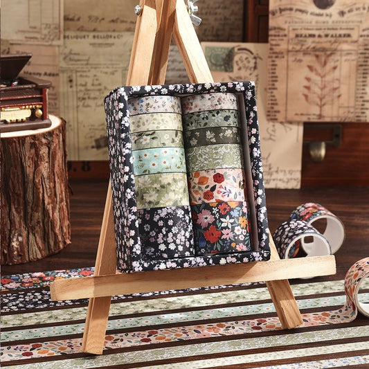 12 Vintage Floral Washi Tape Rolls DIY Decorative Masking Tape Set