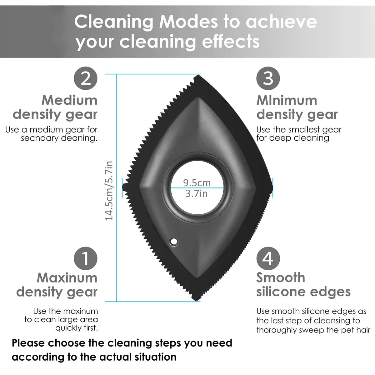 4 Mode Pet Hair Remover Brush - Rubber Reusable Comb for Dogs Cats