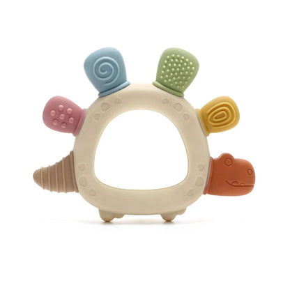 BPA Free Silicone Baby Dinosaur Teething Toys Easy Grip Infant Safe