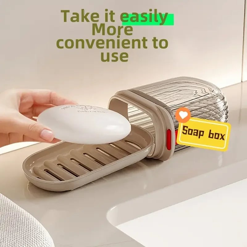 Portable Travel Soap Box Sealed Drainable Lid Business Trip Case