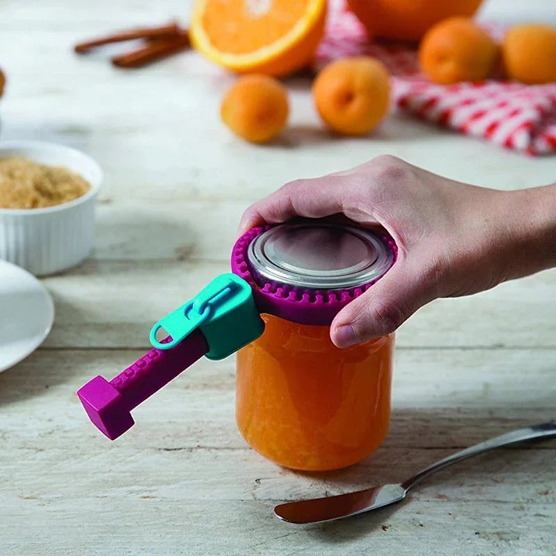 Zipper-Style Silicone Can Opener - Non-Slip Jar & Lid Opener Tool