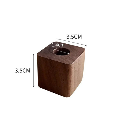 Walnut Wood Square Pen Holder Desk Organizer Pencil Stand Container