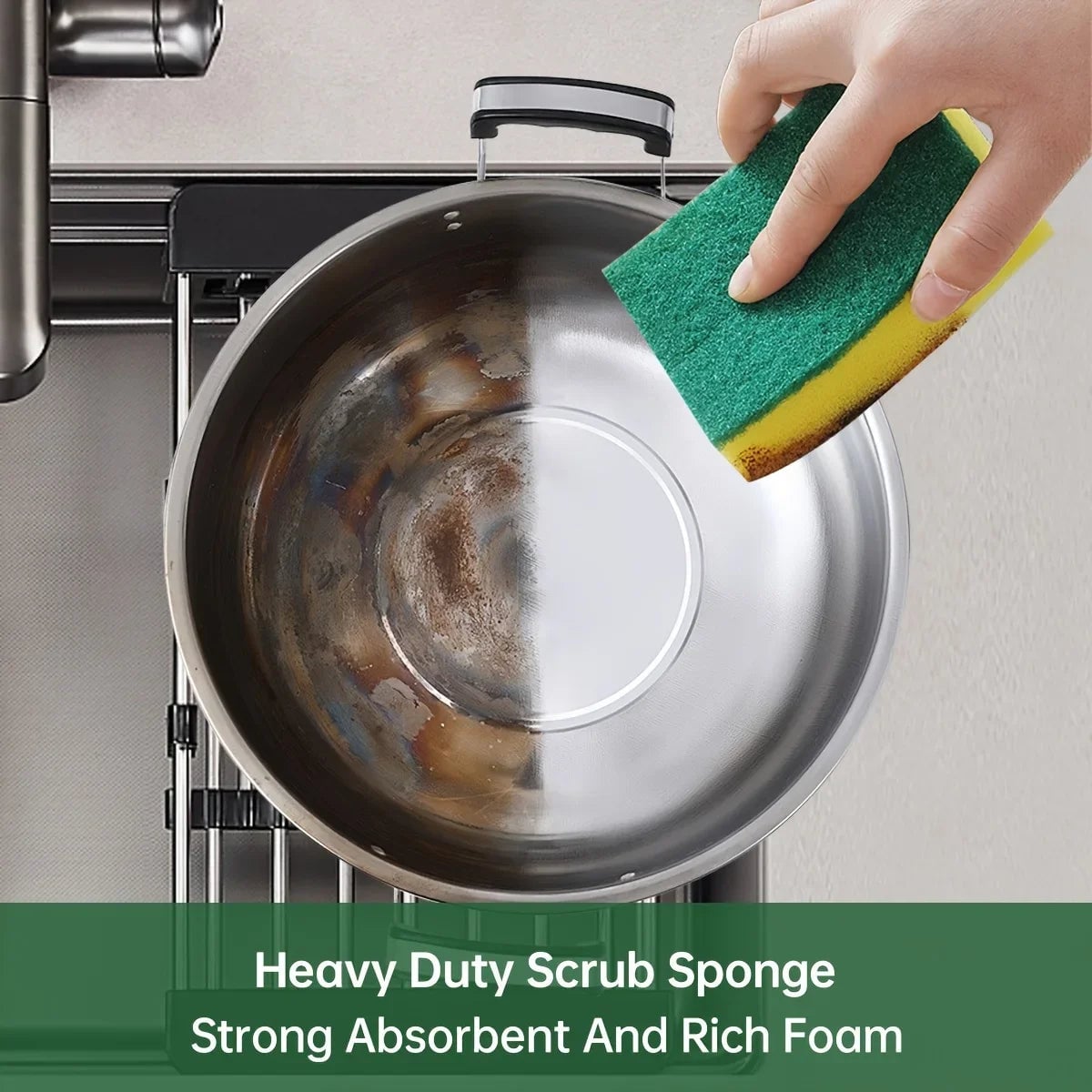 20Pcs Double-Sided Scouring Pads Kitchen Sponge Scrub Cleaning Set