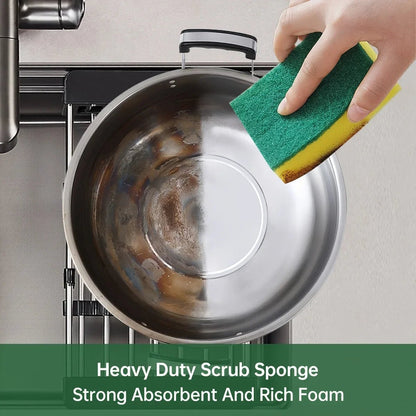 20Pcs Double-Sided Scouring Pads Kitchen Sponge Scrub Cleaning Set