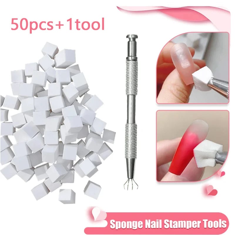 150pcs Sponge Gradient Nail Art Stamper Gel Polish Brush Tool Set