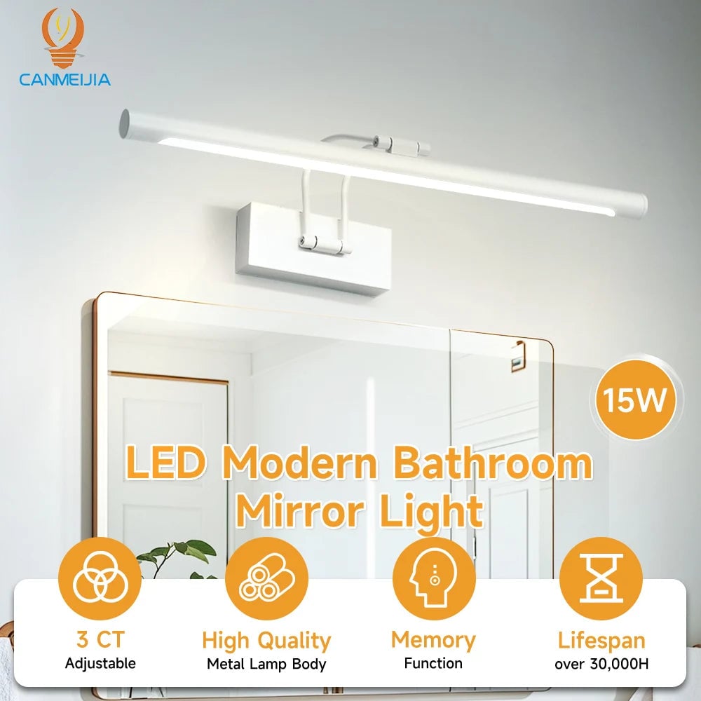 LED Waterproof Bathroom Mirror Light - Modern Vanity Wall Lamp