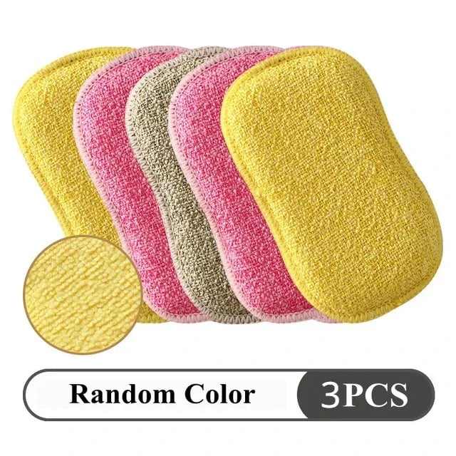 3PCS Magic Cleaning Sponges Multi-Purpose Kitchen Bathroom Scrubber