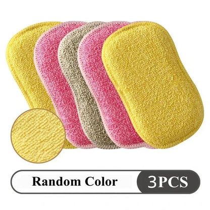 3PCS Magic Cleaning Sponges Multi-Purpose Kitchen Bathroom Scrubber