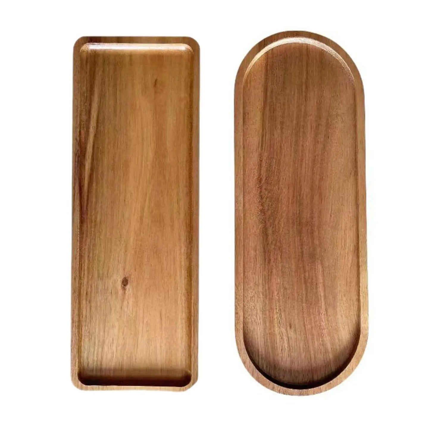 Natural Wood Serving Platter - Breakfast Tray & Dessert Plate