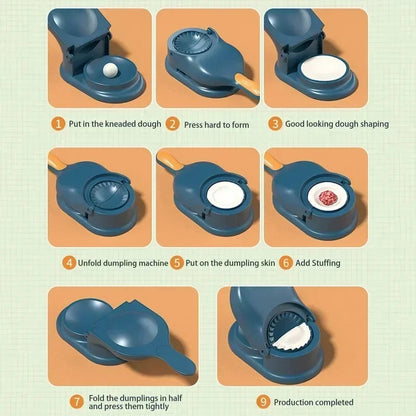 2-in-1 Dumpling Maker & Dough Presser Mold Kitchen Tool DIY Kit