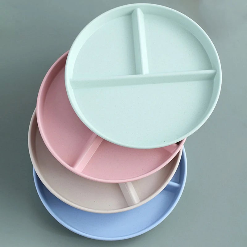 3-Compartment Portion Control Dinner Plate - Microwave Safe PP