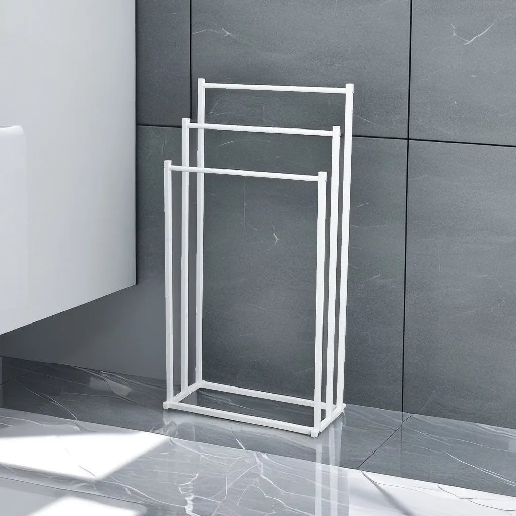 Vertical Metal Towel Rack - Non-Perforated Hanging Rod Bathroom