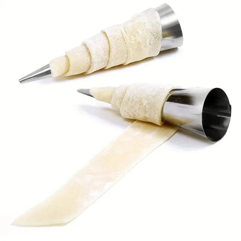 5pc Stainless Steel Cone Mold Set - Croissant Pancake Tube Baking