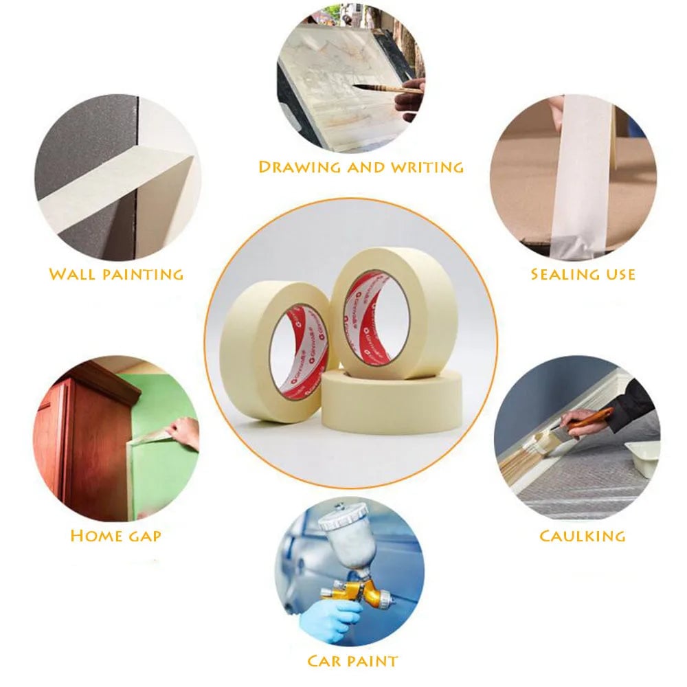 12M White Writable Masking Tape - Waterproof Self Adhesive Art DIY