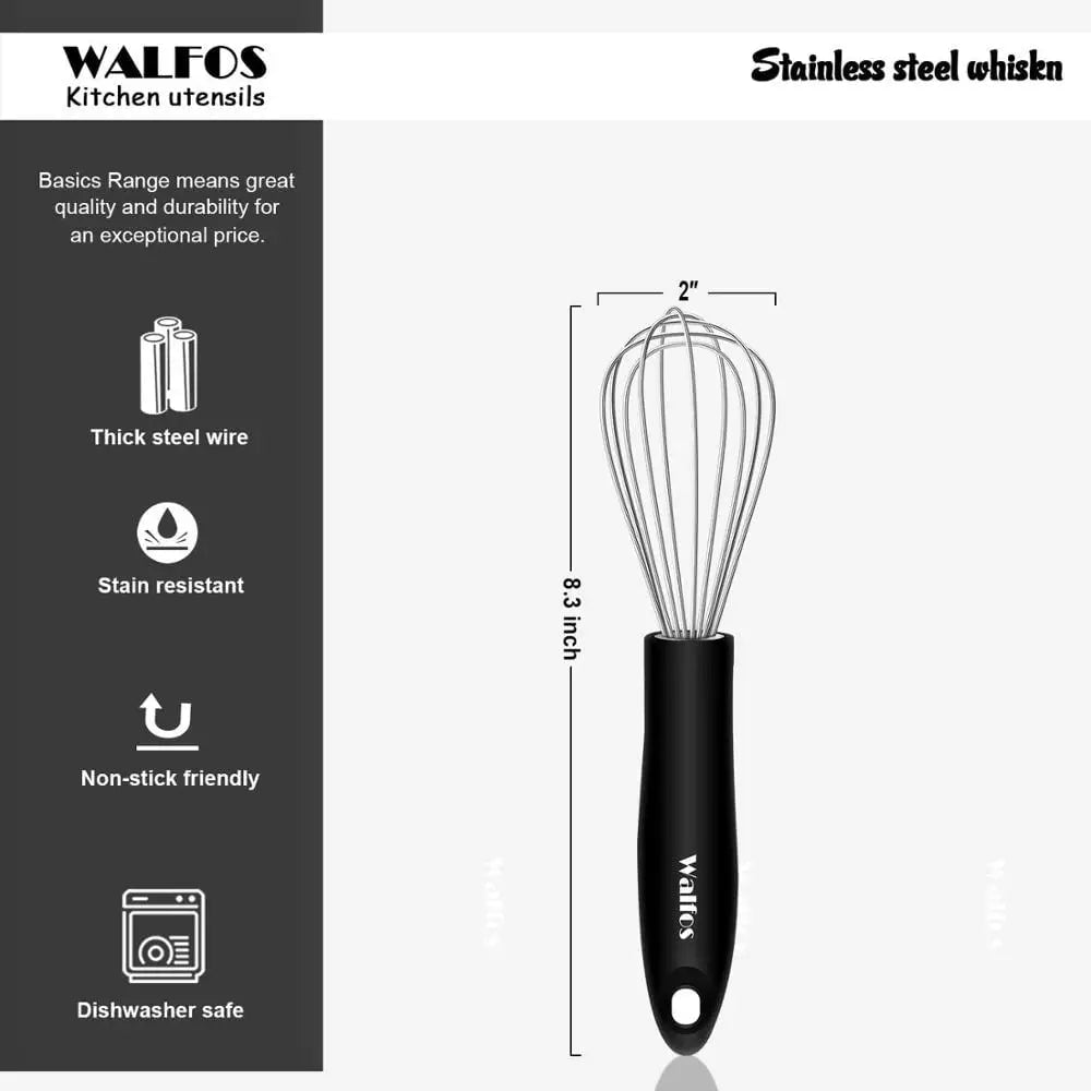 WALFOS Stainless Steel Manual Wire Egg Beater Kitchen Baking Tool