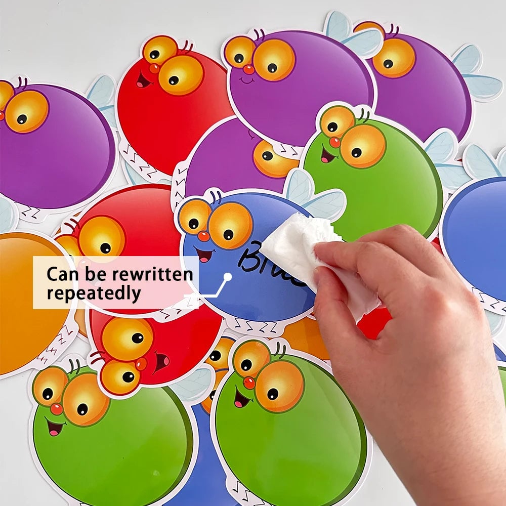 Dry Erase Blank Fly Cards Montessori Swat Game Learning Set