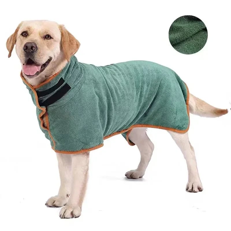 Absorbent Dog Bathrobe Quick-Dry Pet Bath Towel Full Body Wrap