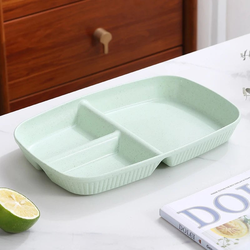 3 Compartment Portion Control Plate Microwave Safe Diet Dinnerware