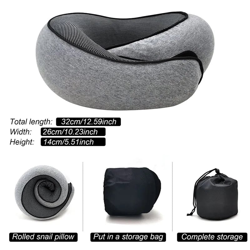 Memory Foam U-Shaped Travel Neck Pillow - Adjustable Support