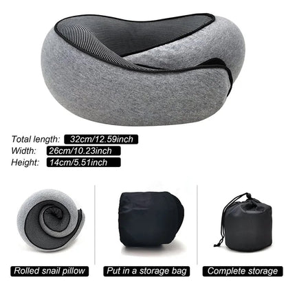 Memory Foam U-Shaped Travel Neck Pillow - Adjustable Support