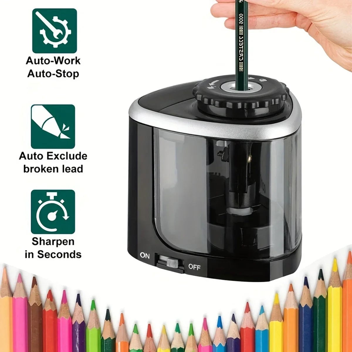 Electric Desktop Pencil Sharpener 6-8mm Automatic Assembly