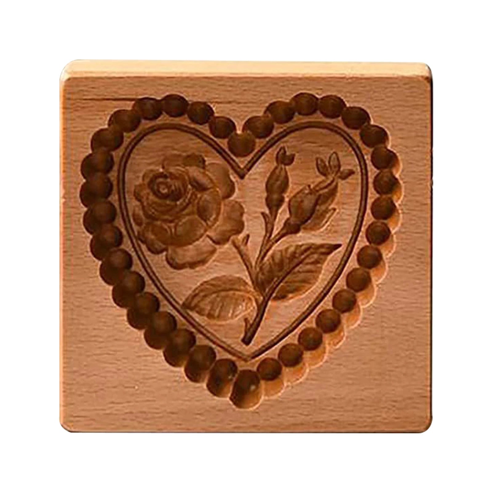 Wooden Cookie Cutter Baking Mold Press Stamps Gingerbread DIY Tool