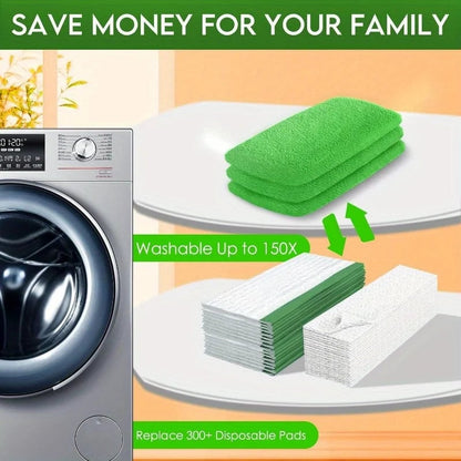 4 Reusable Ultra-Fine Fiber Mop Pads High Water Absorption
