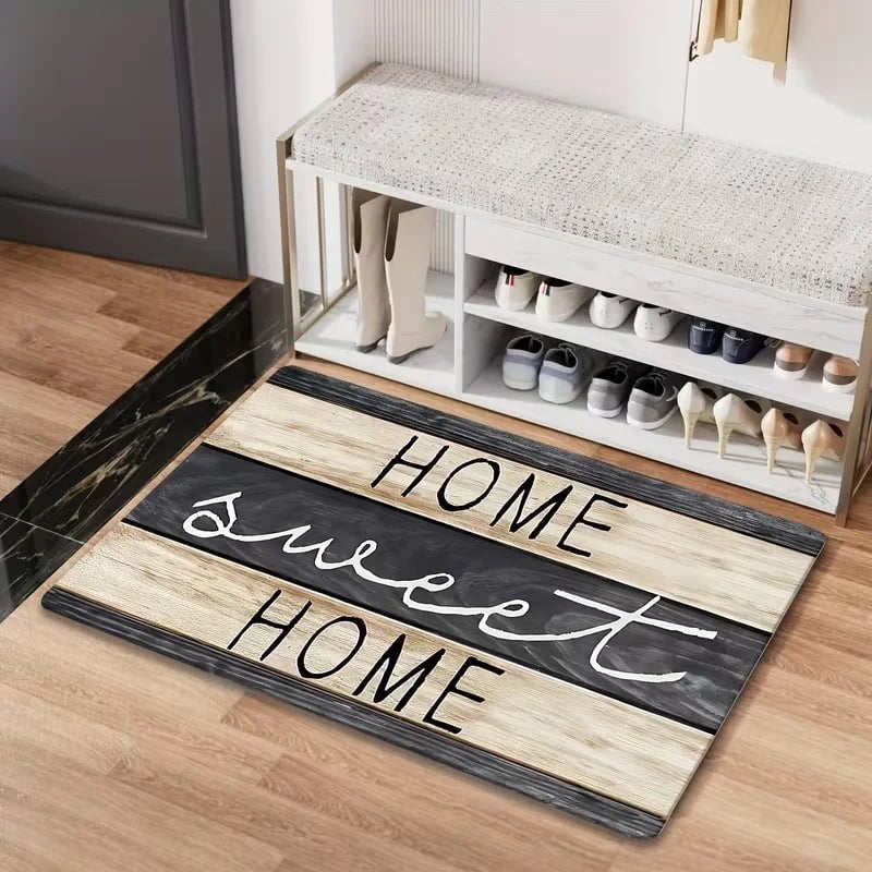 Wood Grain Anti-Slip Door Mat - Indoor/Outdoor Non-Slip Entrance