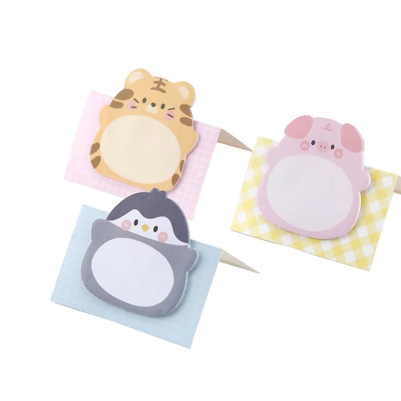 8-Pack Cartoon Animal Shaped Sticky Notes Colorful Creative Office