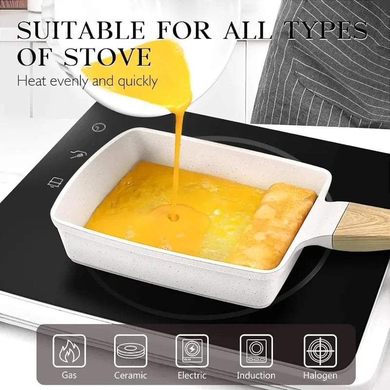 Rectangle Granite Stone Tamagoyaki Pan Nonstick Japanese Egg Frying