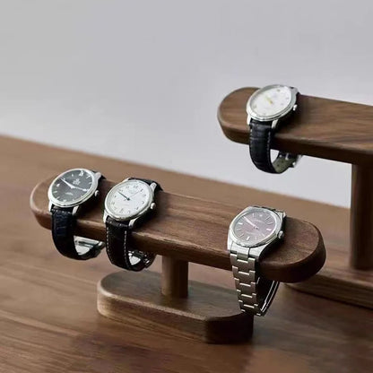 Walnut Wood Watch Display Stand - Jewelry Organizer Bracket Holder
