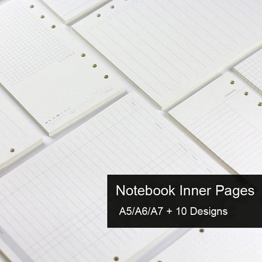 A5 A6 A7 Spiral Notebook Refill Pages 45 Sheets Line Dot Grid Paper