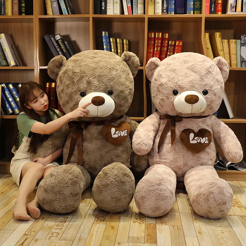 Premium Plush Teddy Bear - 2 Colors, Love Heart Design Kids Gift