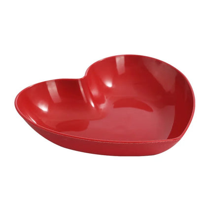Red Heart Shaped Plates Set - Wedding Festival Cake Snack Serving