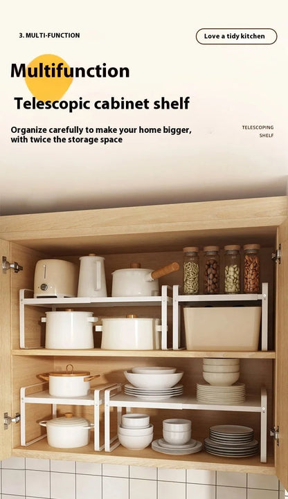 3-Tier Microwave Rack Retractable Countertop Kitchen Organizer