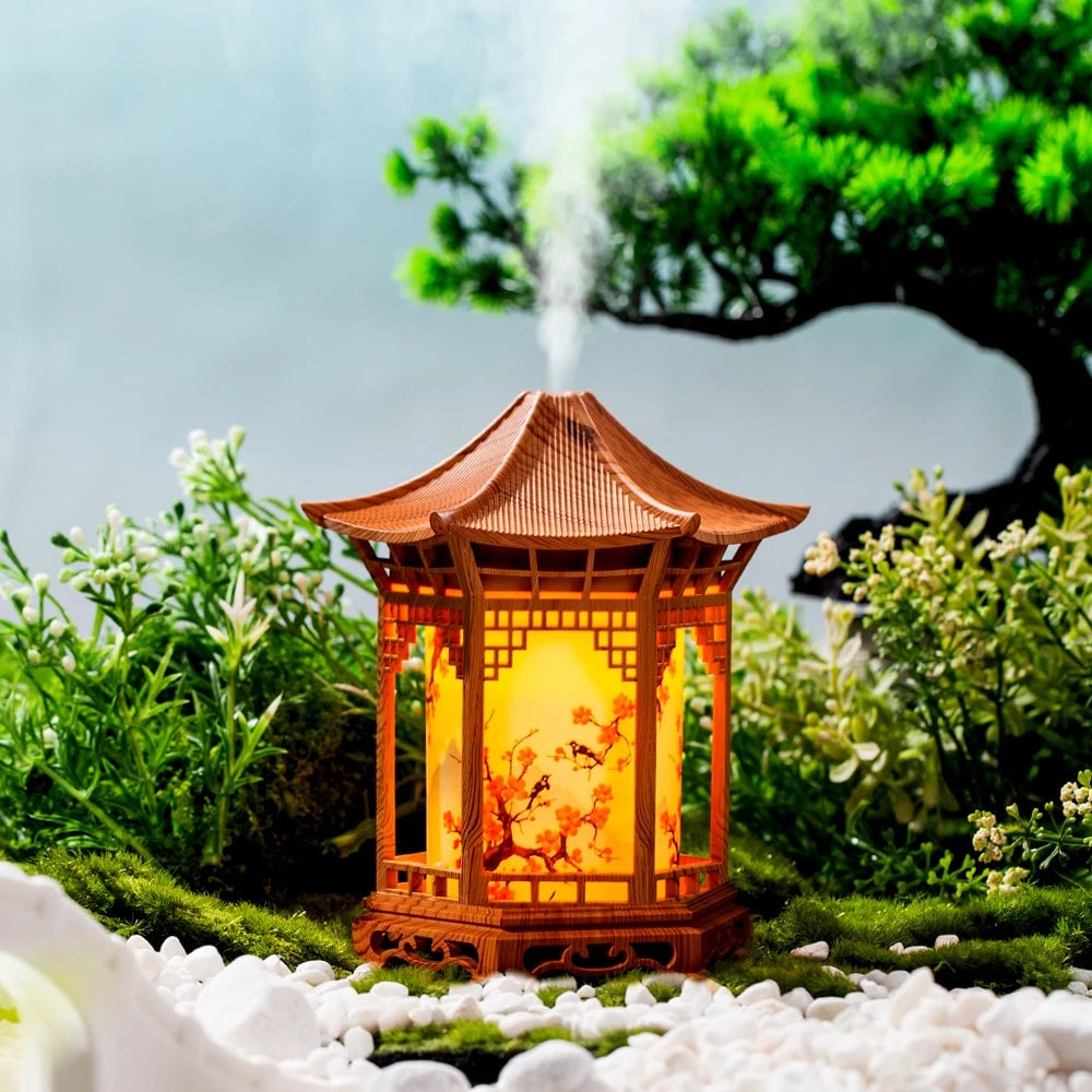 LED Pavilion Ultrasonic Humidifier with Night Light Air Aromatherapy