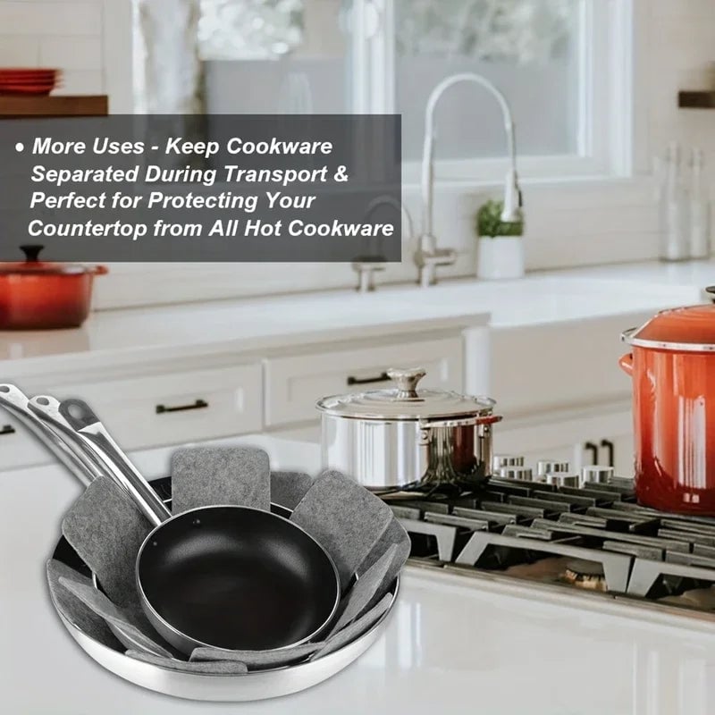 Heat Resistant Felt Pot Pan Protector Divider Pads Cookware Mats