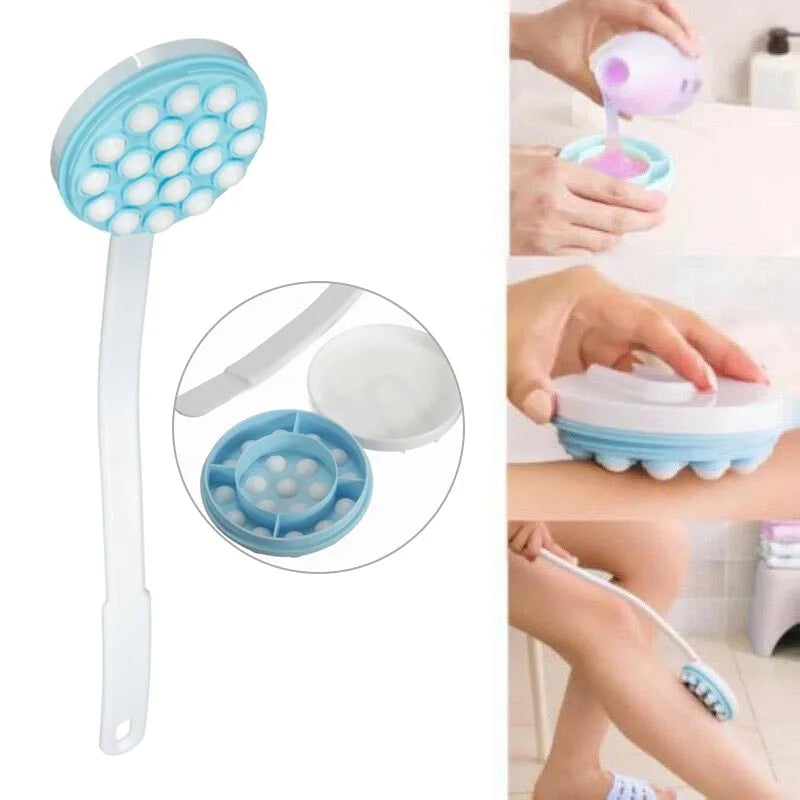Long Handle Bath Brush - Body Scrubber Massager for Back & Legs
