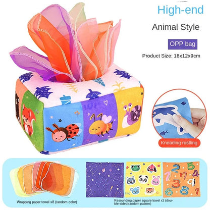 Baby Montessori Magic Tissue Box - Educational Sensory Busy Board