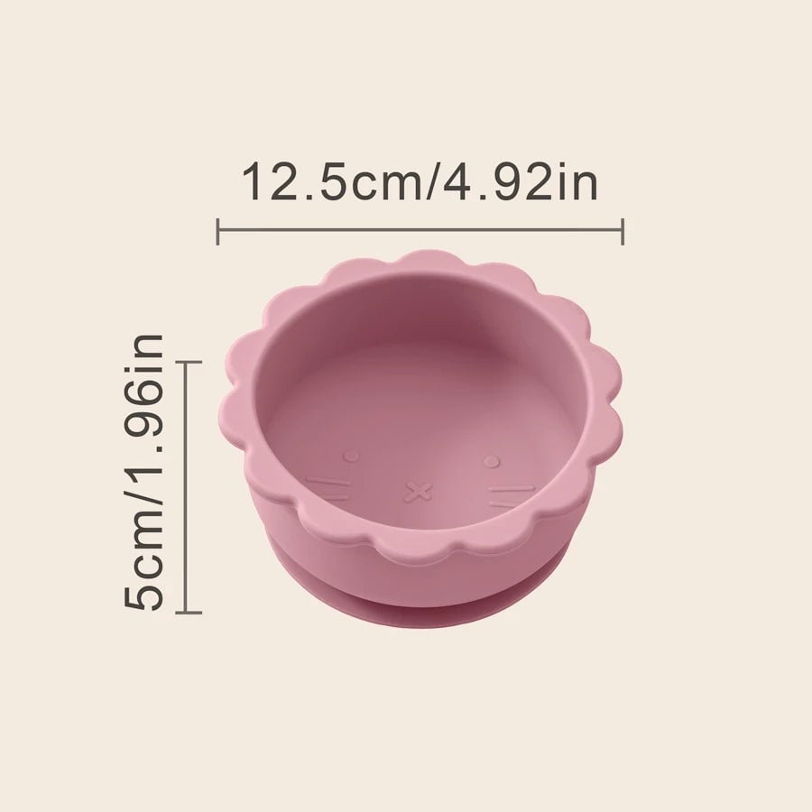 BPA Free Silicone Baby Bowl - Lion Shape with Suction Base