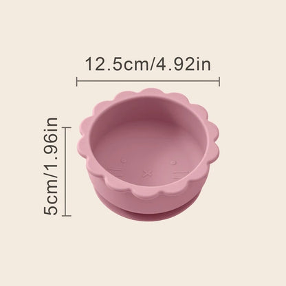 BPA Free Silicone Baby Bowl - Lion Shape with Suction Base
