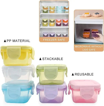4Pcs Mini Airtight Food Storage Containers Leakproof Freezer Safe
