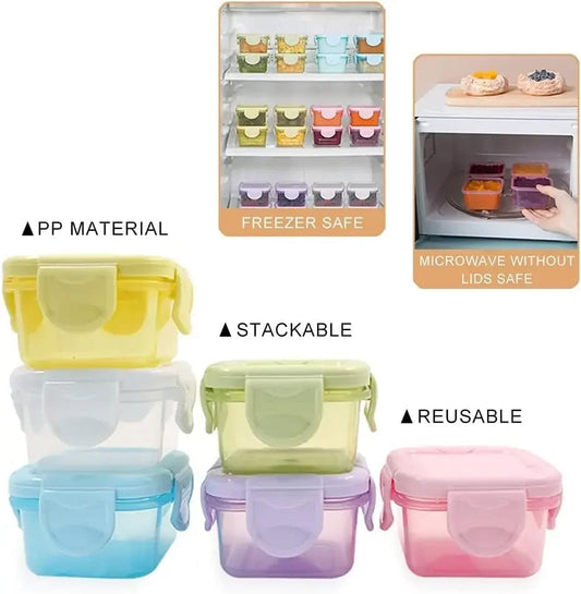 4Pcs Mini Airtight Food Storage Containers Leakproof Freezer Safe