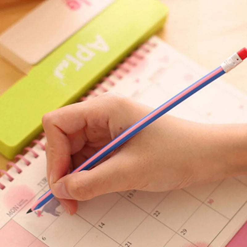 Candy Color Soft Flexible Pencils Set - 10 Pieces Standard Writing