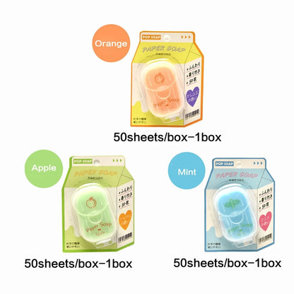 Portable Hand Soap Sheets 50ct Travel Dissolving Cleanser Wipes