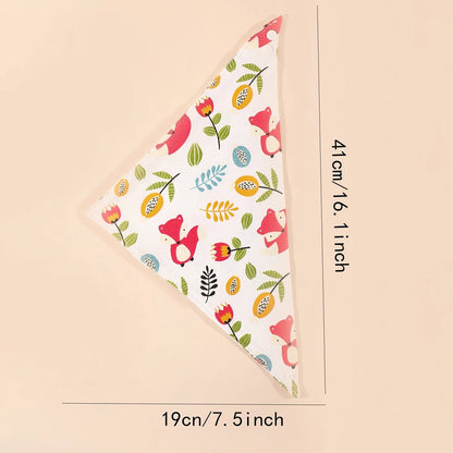 Cotton Triangle Bandana Bibs Set - Waterproof Baby Saliva Towels 5pc