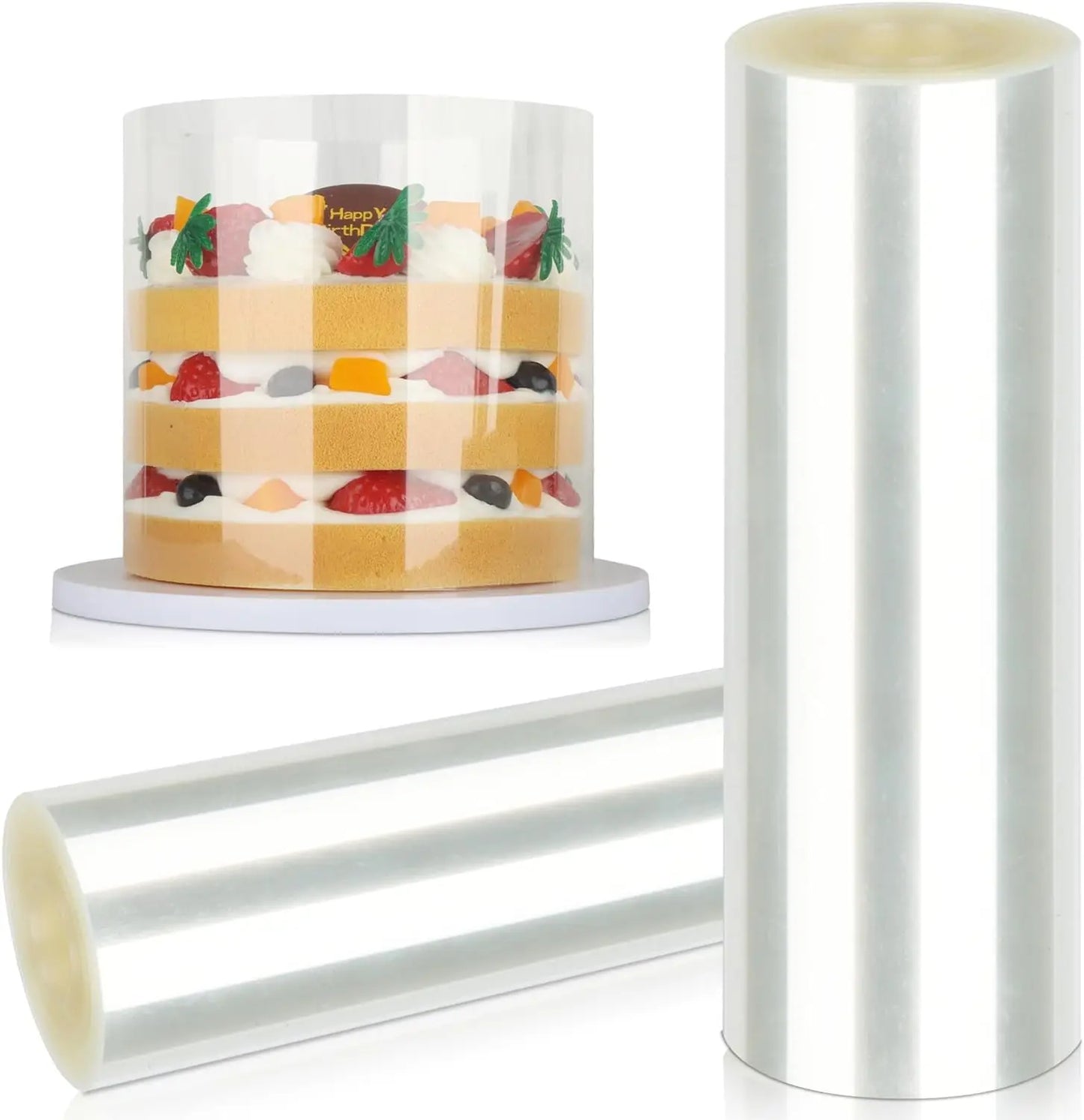 10m Transparent Acetate Cake Collar Film 6-20cm Widths Roll
