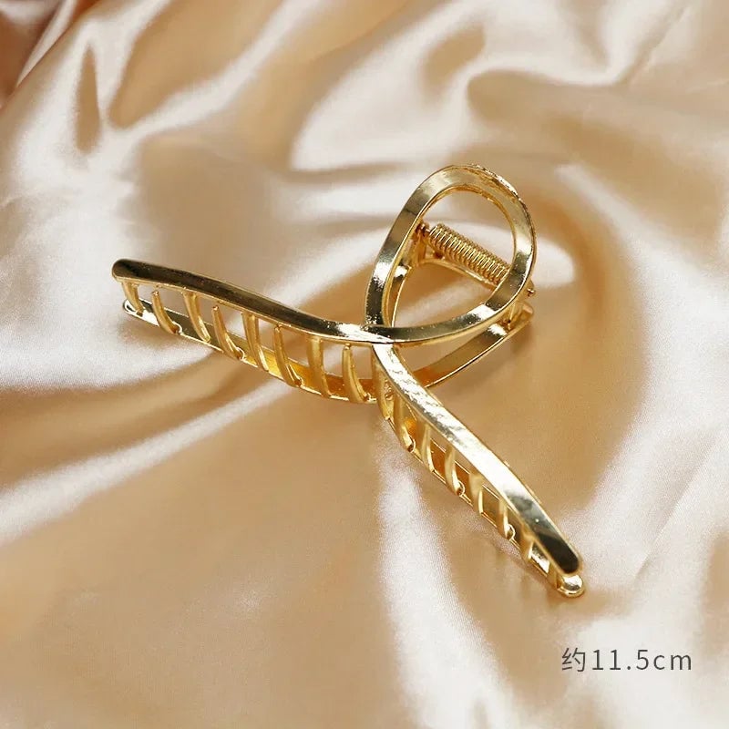 Gold Butterfly Hair Claw Clip - Geometric Design Hair Accessory