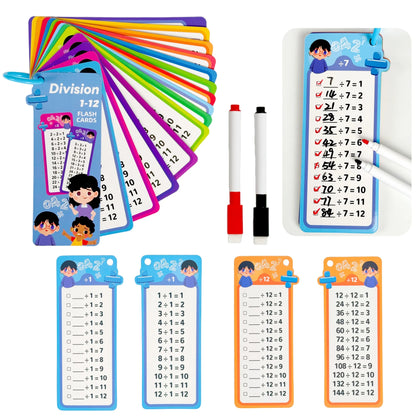 Digital Math Flash Cards 15-Card Set with 2 Erasable Pens Learning Kit